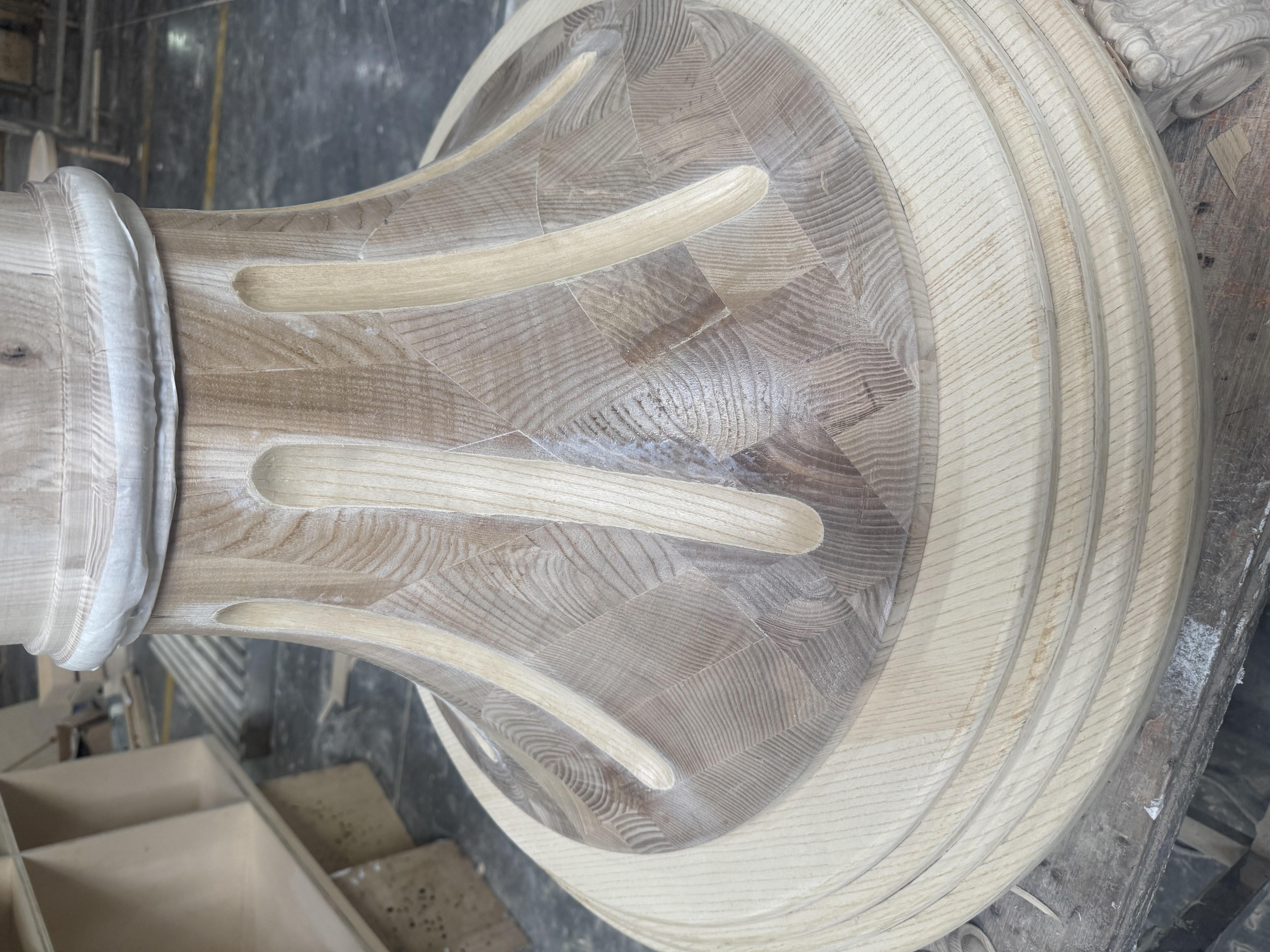 施工前后对比:江苏无锡私宅定制实木贴皮工艺|异型