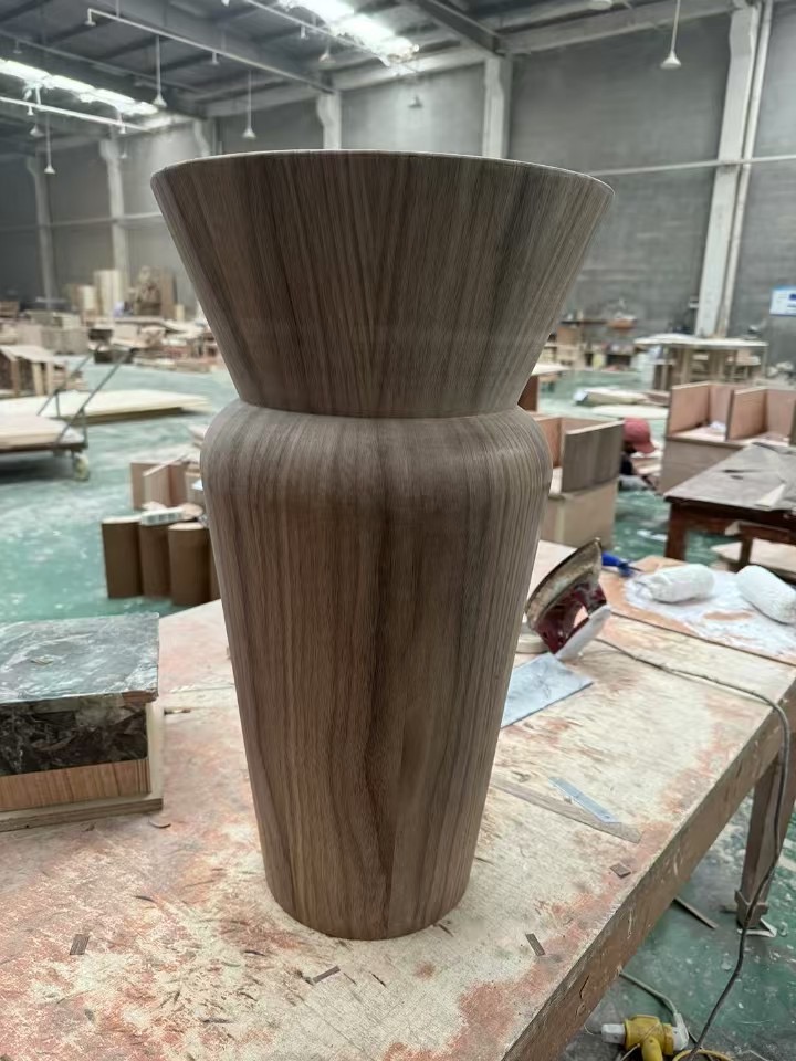 贴木皮/贴膜/轻装修施工案例：嘉兴嘉善私人定制桌子贴胡桃木木皮案例｜圆脚不规则结构施工（推荐案例封面）